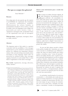 Por que se ocupar dos g&ecirc;neros?