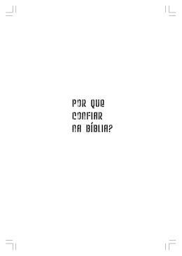 POR QUE CONFIAR NA BÍBLIA?