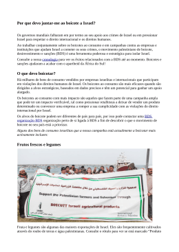 Por que devo juntar-me ao boicote a Israel? O que - BDS