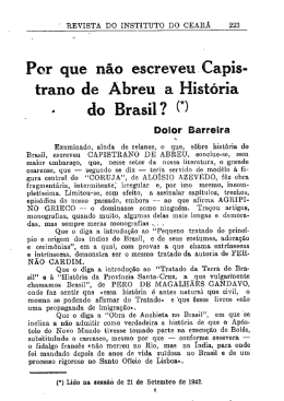Por que n&atilde;o escreveu Capistrano de Abreu a
