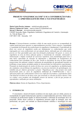Projeto ENGENHOCAS.COM e sua contribui&ccedil;&atilde;o para a