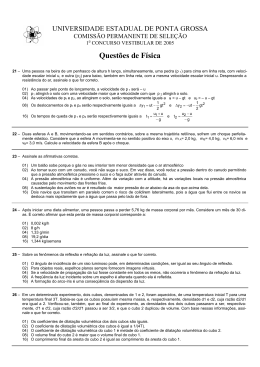 Questões de Física - Universidade Estadual de Ponta Grossa