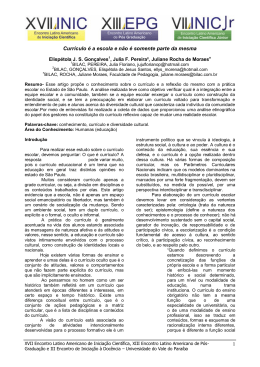 Educa&ccedil;&atilde;o CURR&Iacute;CULO &Eacute; A ESCOLA E N&Atilde;O &Eacute; SOMENTE