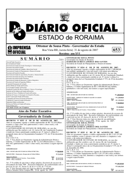 D.O.E.N&ordm; 653.pmd - Imprensa Oficial do Estado de Roraima