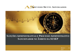 Sanções Administrativas e Processo Administrativo Sancionador no