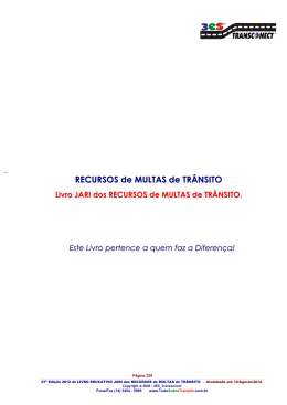 RECURSOS de MULTAS de TR&Acirc;NSITO