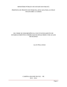 Do crime de desobedi&ecirc;ncia e do funcionamento de