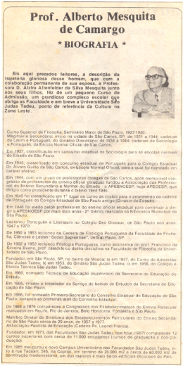 K Prof. Alberto Mesquita de Camargo * BIOGRAFIA *