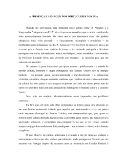 A PRESENÇA E A IMAGEM DOS PORTUGUESES NOS EUA