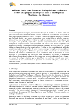 An&aacute;lise de cluster como ferramenta de diagn&oacute;stico do