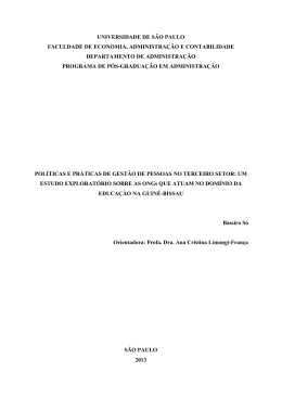Pol&iacute;ticas e pr&aacute;ticas de gest&atilde;o de pessoas no terceiro setor: um