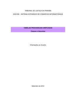 tabelas processuais - Tribunal de Justiça da Paraíba