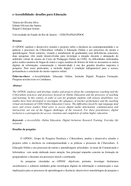 e-Acessibilidade: desafios para Educa&ccedil;&atilde;o
