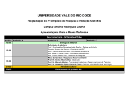 Programação Campus Antônio Rodrigues Coelho
