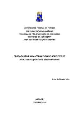 PROPAGA&Ccedil;&Atilde;O E ARMAZENAMENTO DE SEMENTES DE