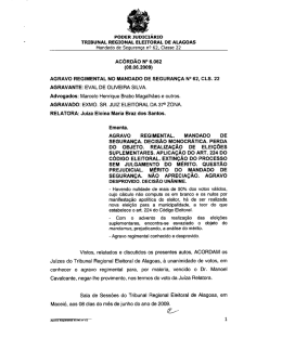 AC006062\(Agravo.Mendado de Seguran&ccedil;a.Eval de Oliveira Silva