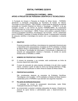 EDITAL FAPEMIG 22/2010