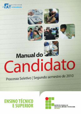 vestibular 2 semestre de 2010 - manual do candidato