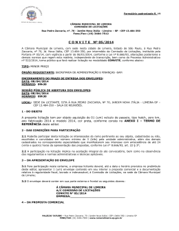 C O N V I T E   Nº 05/2014 - Câmara Municipal de Limeira