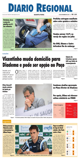 Vicentinho muda domic&iacute;lio para Diadema e pode