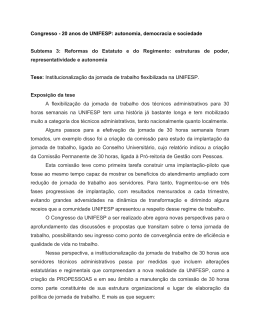 Institucionaliza&ccedil;&atilde;o da Jornada de Trabalho Flexibilizada na UNIFESP