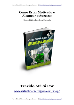 eBook - Como Estar Motivado e Alcan&ccedil;ar o Sucesso