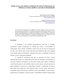 Estudo de uso: uma análise de utilização das fontes de informação