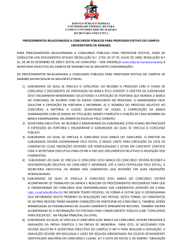 procedimentos relacionados a concursos públicos para professor