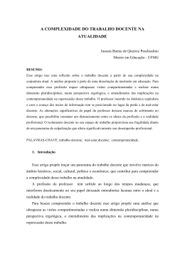 a complexidade do trabalho docente na atualidade - CEFET