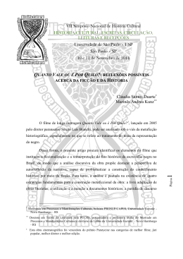 Quanto Vale Ou &eacute; Por Quilo? - GT Nacional de Hist&oacute;ria Cultural