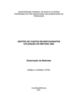gestão de custos em restaurantes utilização do método abc