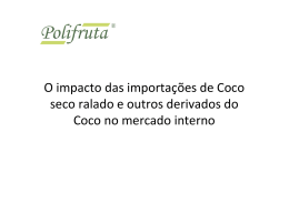 O impacto das importações de Coco seco ralado e outros derivados