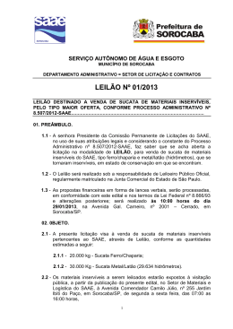 leil&atilde;o n&ordm; 01/2013