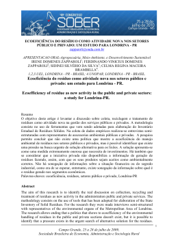 Ecoeficiência do resíduo como atividade nova nos setores