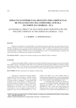 impacto econ&ocirc;mico da hepatite por corp&uacute;sculo de