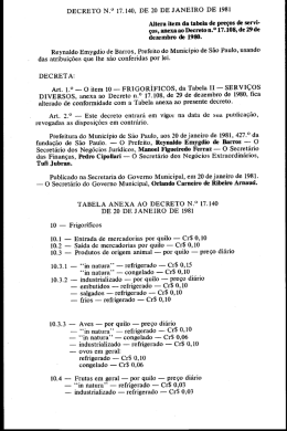 DECRETO N.° 17.140, DE 20 DE JANEIRO DE 1981 Altera item da