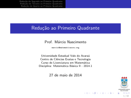 Redu&ccedil;&atilde;o ao Primeiro Quadrante