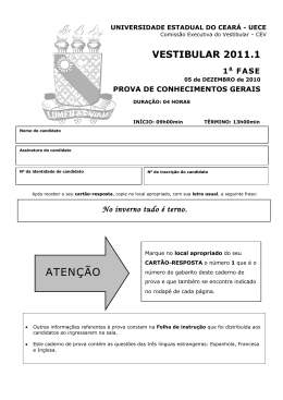 Prova de Conhecimentos Gerais - Gabarito 1