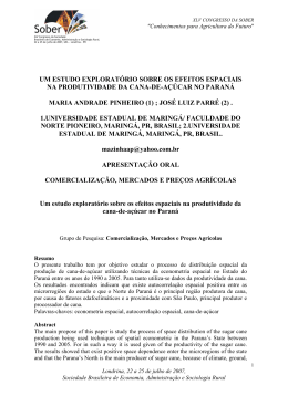 um estudo exploratório sobre os efeitos espaciais na produtividade