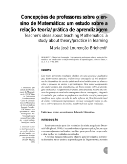 um estudo sobre a relação teoria/prática de aprendizagem