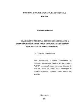 SP Greice Patricia Fuller O SANEAMENTO AMBIENTAL - PUC-SP