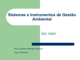 Sistemas e Instrumentos de Gestão Ambiental