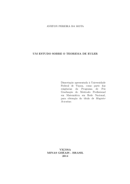 UM ESTUDO SOBRE O TEOREMA DE EULER