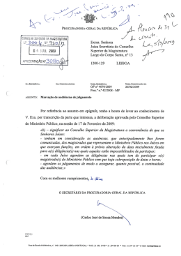 Expediente do CSMP - ao Conselho Superior da Magistratura