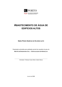abastecimento de &aacute;gua de edif&iacute;cios altos