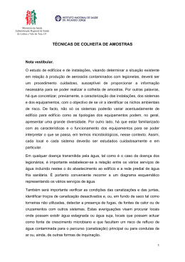 TÉCNICAS DE COLHEITA DE AMOSTRAS - Direcção