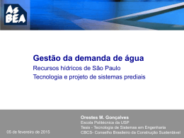 Gest&atilde;o da demanda de &aacute;gua