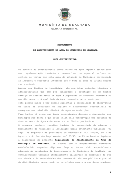 Regulamento da Água - Câmara Municipal de Mealhada