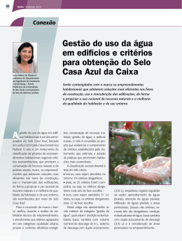 Gest&atilde;o do uso da &aacute;gua em edif&iacute;cios e crit&eacute;rios para obten&ccedil;&atilde;o do