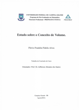 Estudo sobre o Conceito de Volume.